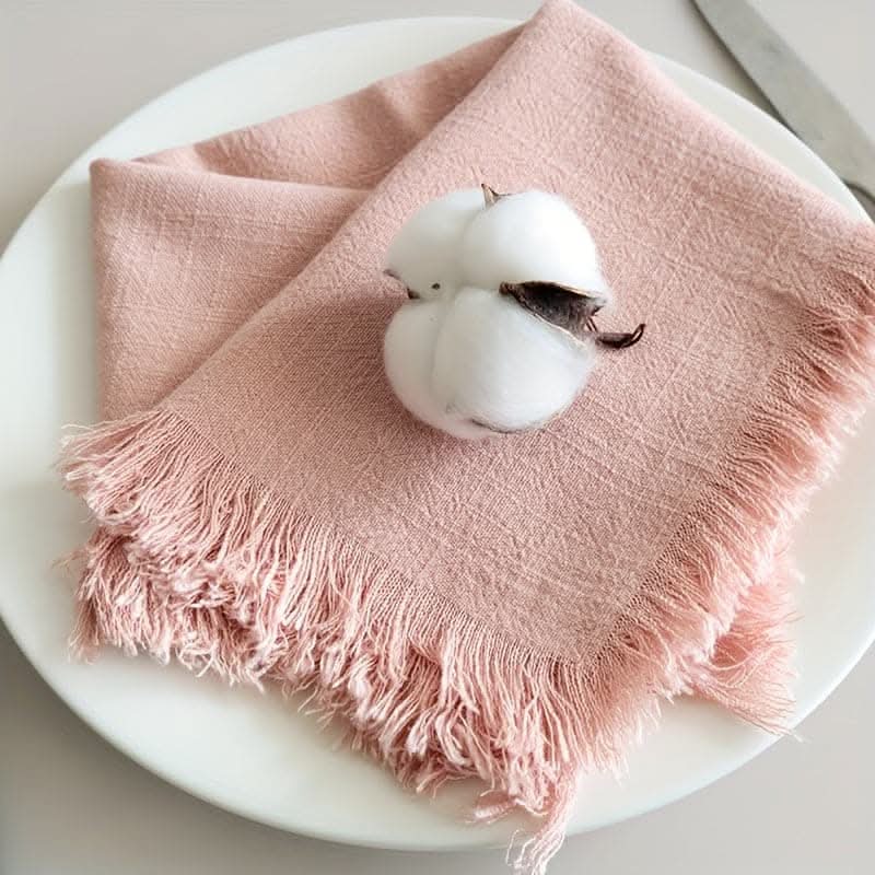 1 pc. Cotton & Linen Napkin Set - Tassel Design, Versatile Kitchen Towel