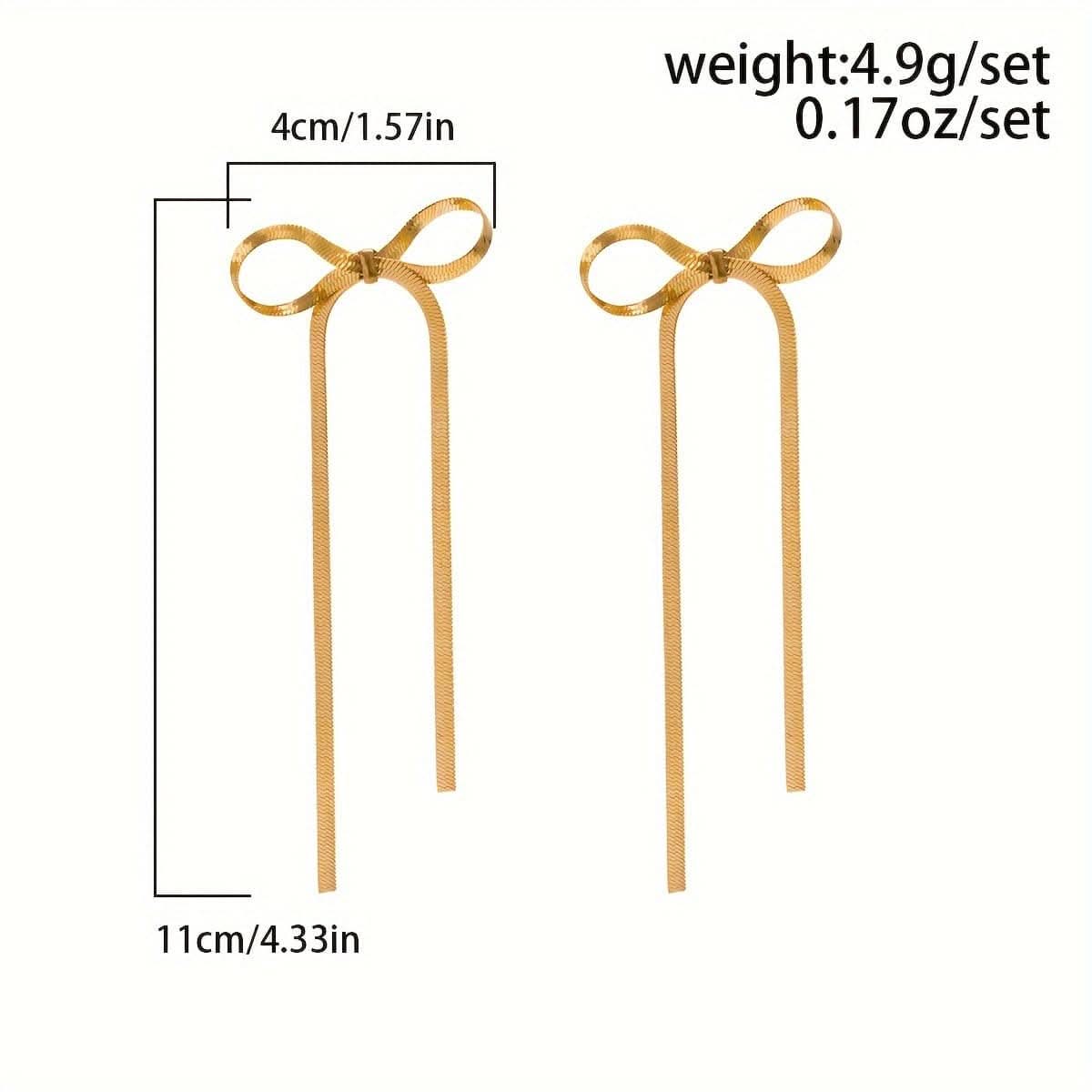 French Style Snake Chain Bow Jewelry Set