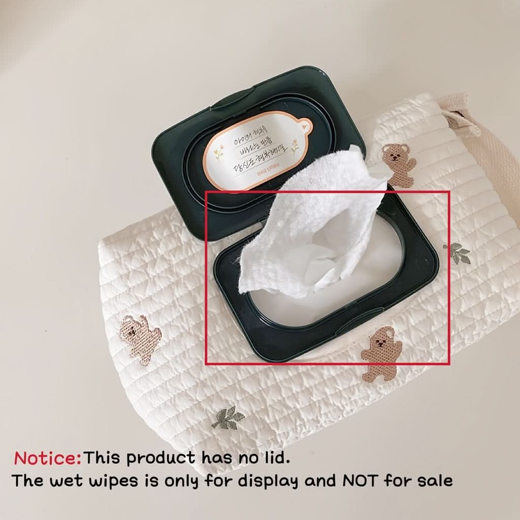 Large Capacity Cartoon Bear Car Seat Baby Diaper Changing Wet Wipes Storage Bag