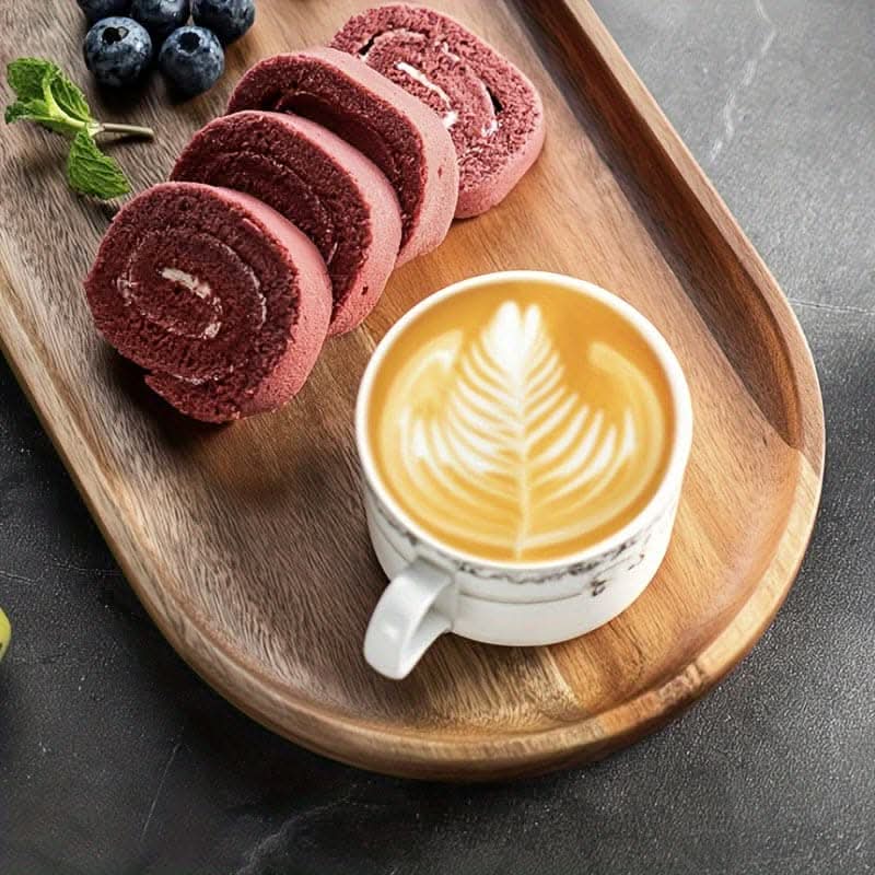 Stylish Wooden Rolling Tray with Cup Coaster