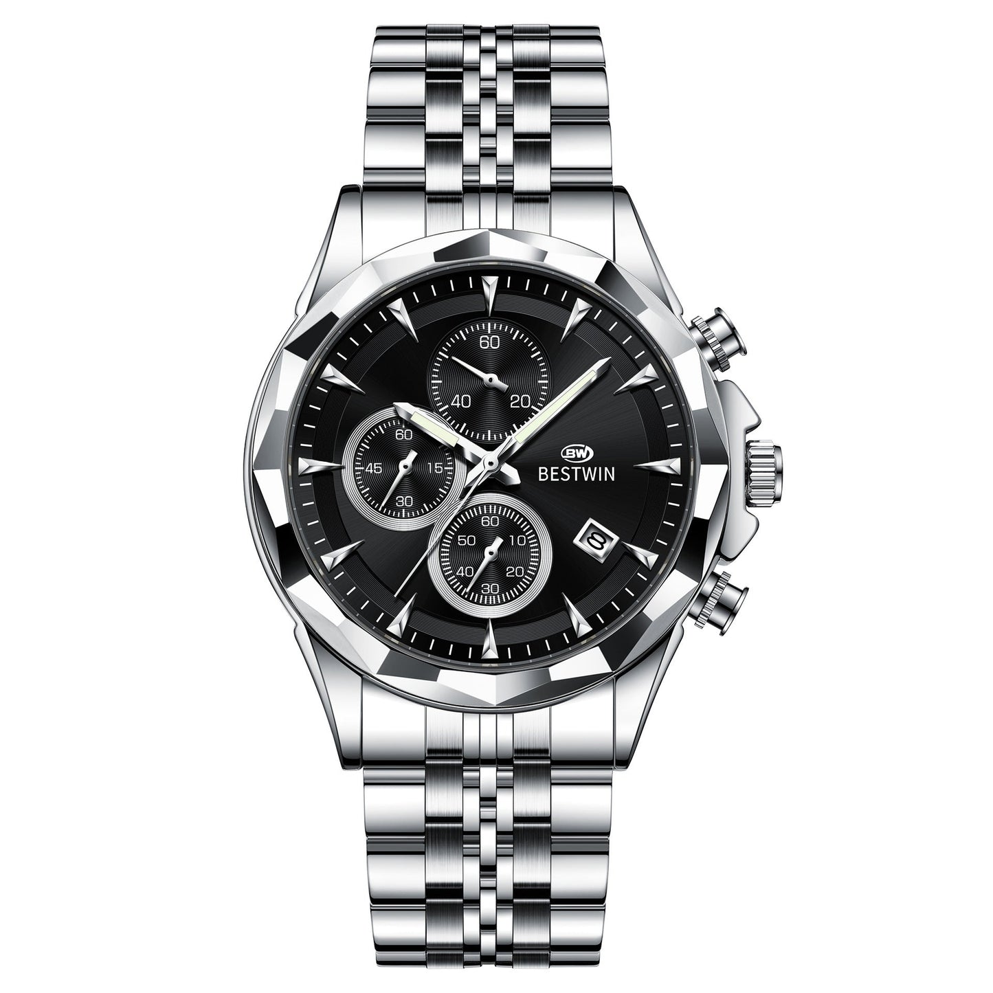 Bestwin BW1734 Luminous thin steel quartz watch for men
