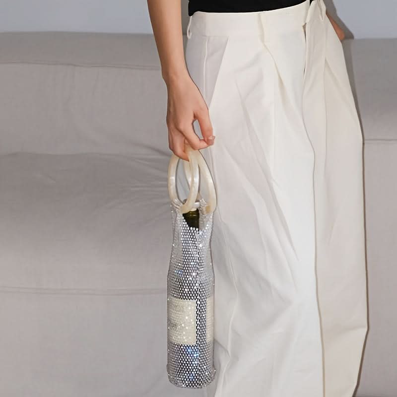 Handwoven Glitter Mesh Wristlet Evening Bag