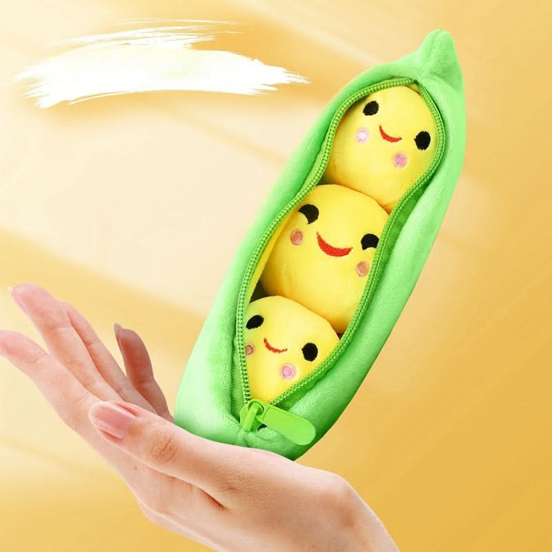 1 pc Interactive Plush Pea Dog Toy with Squeaker-Durable, Soft Fabric for Sniffing