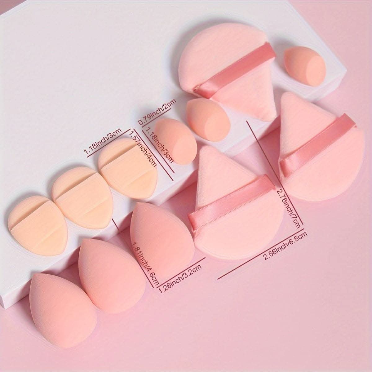 12-Piece Makeup Sponge Puff Set for All Skin Types