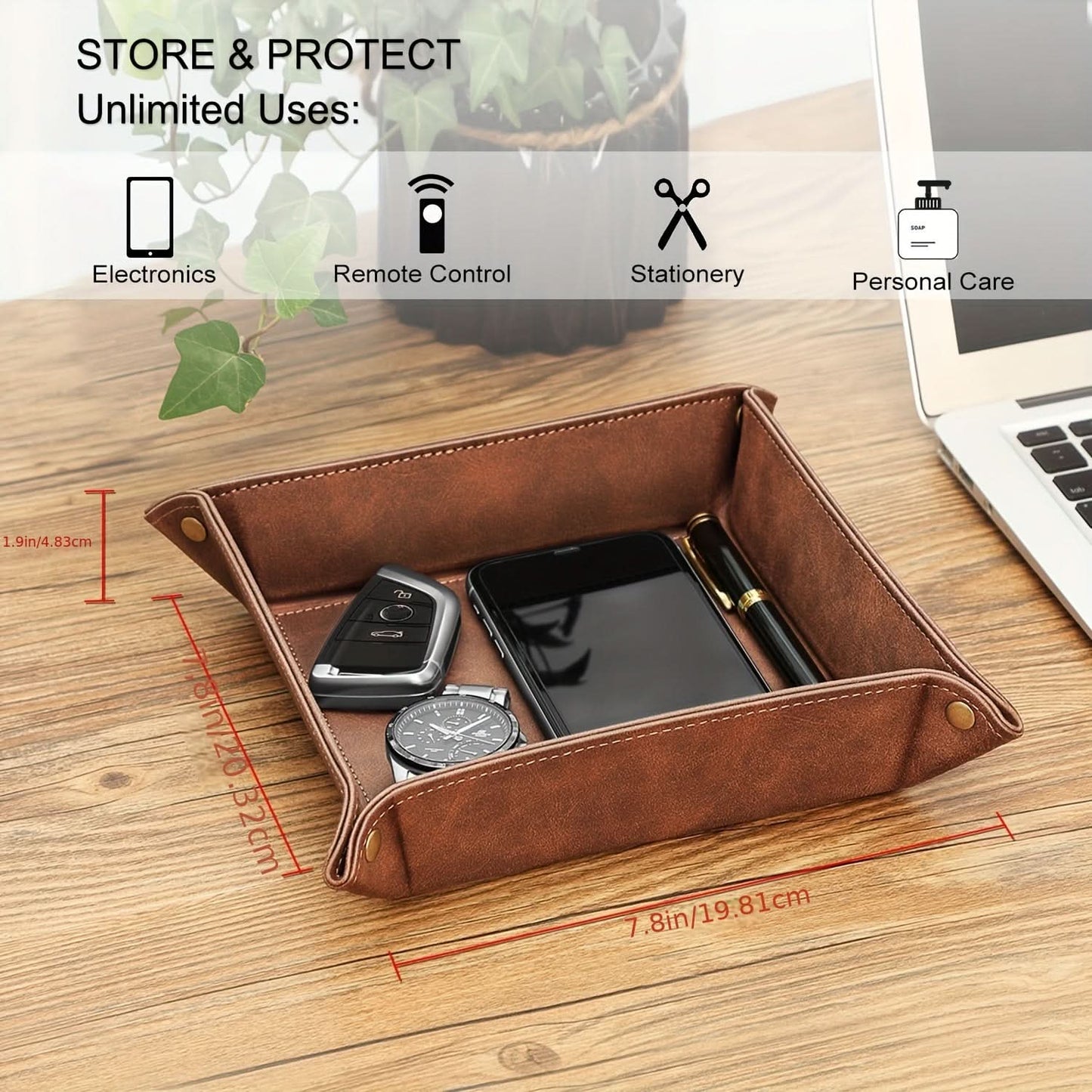 Luxury Faux Leather Valet Tray – Organizer for Men’s Essentials