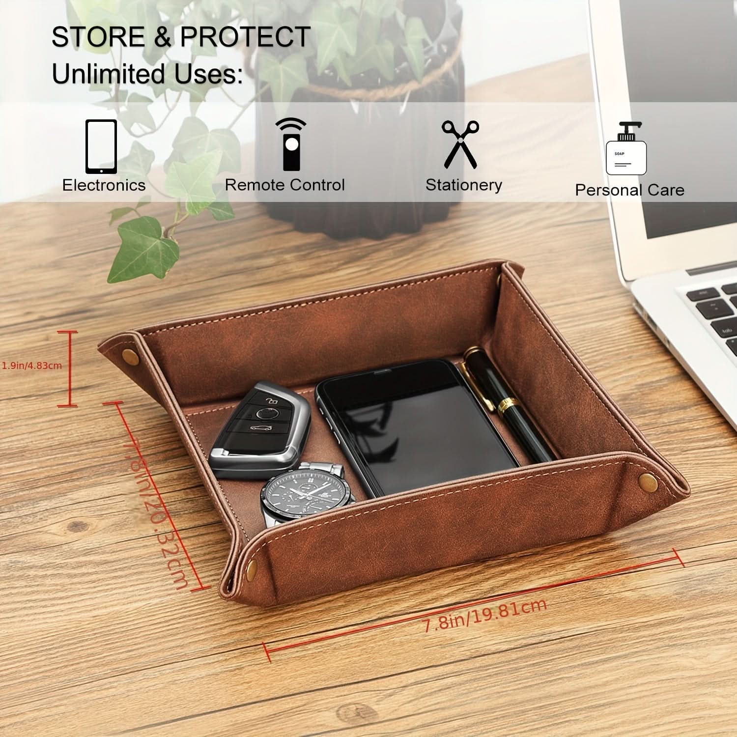 Luxury Faux Leather Valet Tray – Organizer for Men’s Essentials
