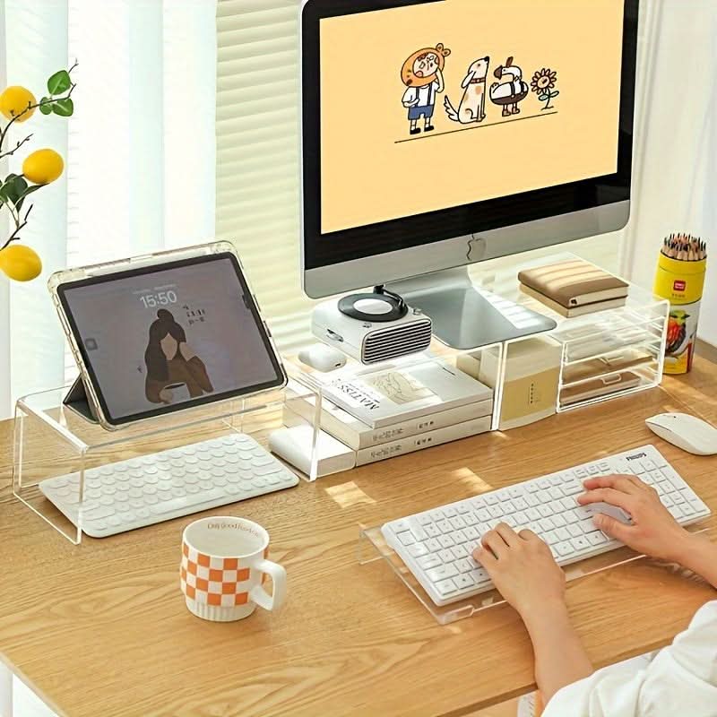 Clear Acrylic Ergonomic Keyboard Stand for Desk