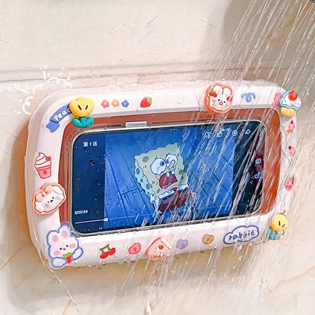 Cite Pink Waterproof Wall-Mounted Phone Holder for Bathroom