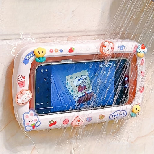 Cite Pink Waterproof Wall-Mounted Phone Holder for Bathroom