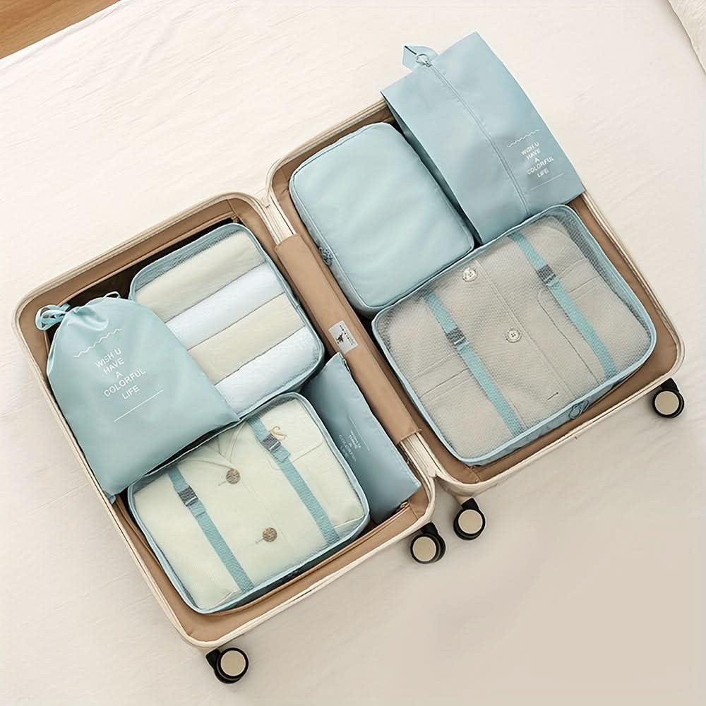 7-Piece Large Capacity Travel Organizer Set - Nylon Packing Cubes
