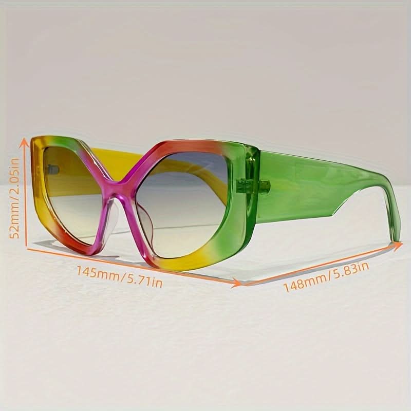 Oversized Cat Eye Color Block Sunglasses