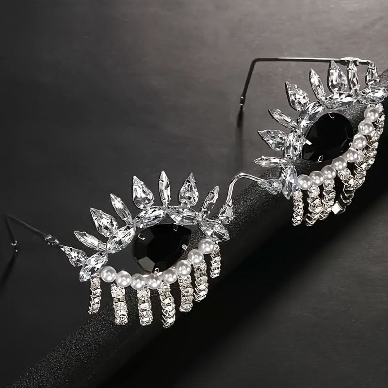 Chic Rhinestone Tassel Devil's Eye Glasses Frame