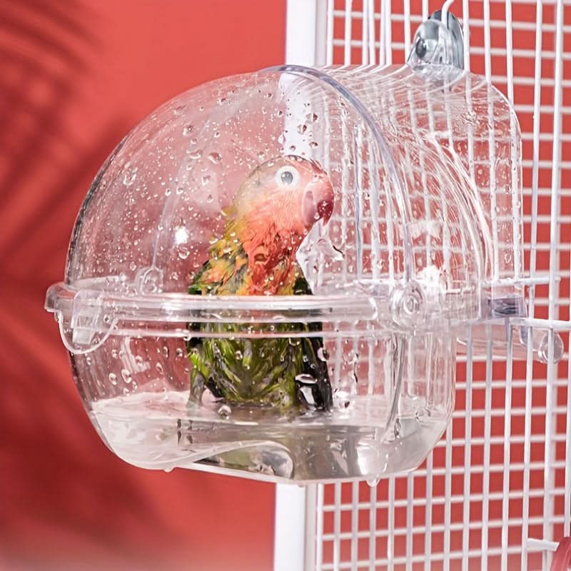 Clear Plastic Bird Bath with Cage Hook