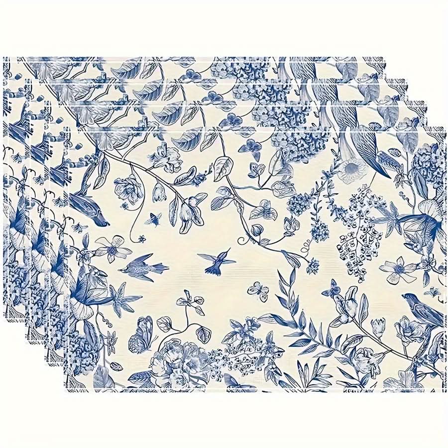 Vintage Hydrangea Placemats Set for Dining