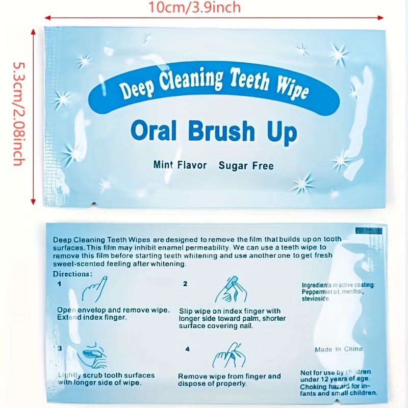 Mint Tooth Wipes – Finger Oral Cleaning Pads for Fresh Breath & Teeth Whitening
