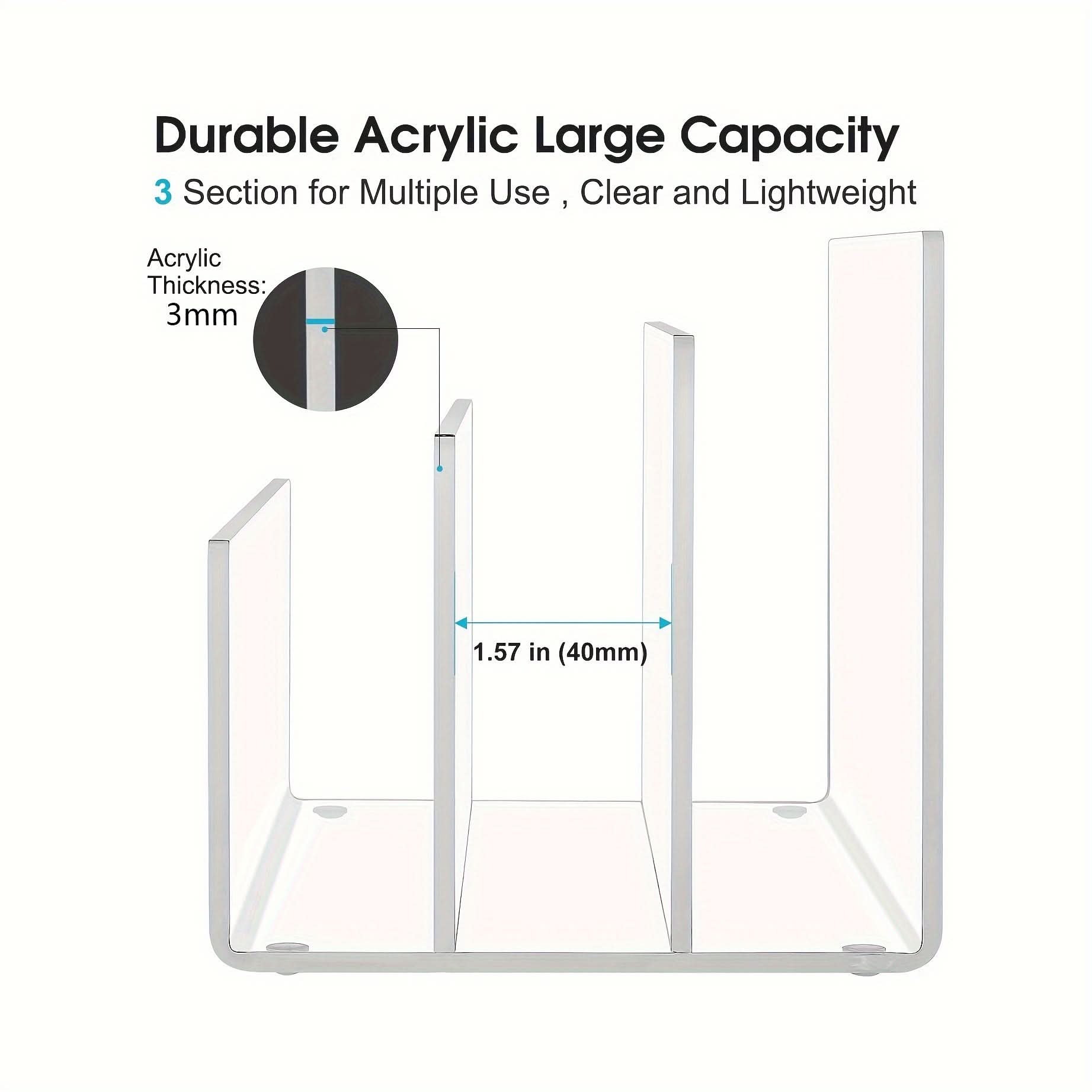 Clear Acrylic Desk Organizer with Stapler Holder, File Sorter for Office