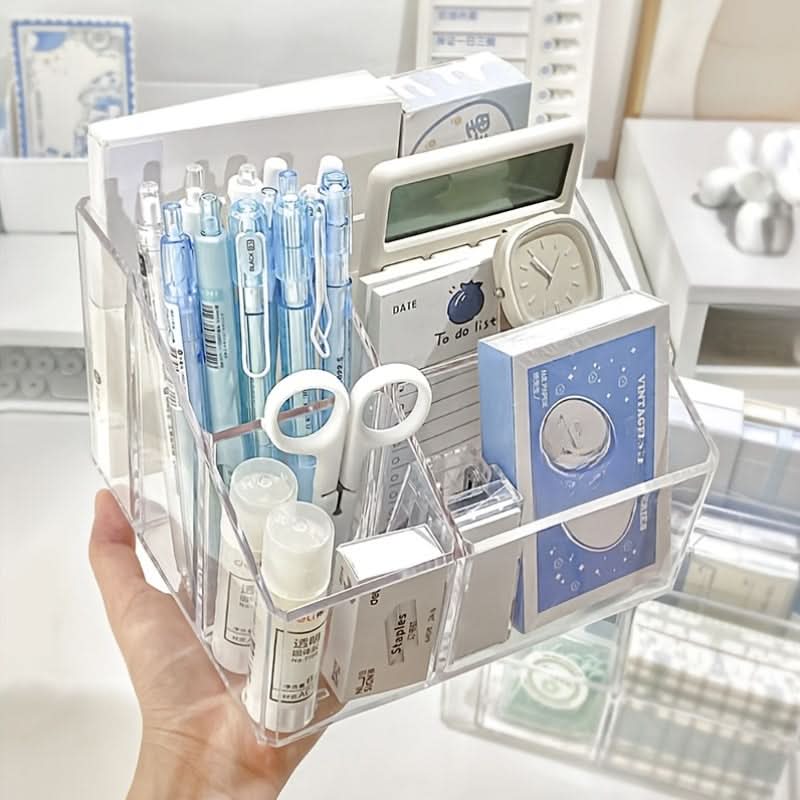 Clear Acrylic Desk Organizer with Pen Holder