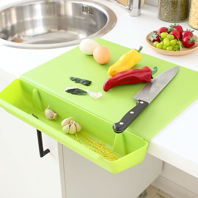2-in-1 Non-Slip Cutting Board with Built-In Food Container