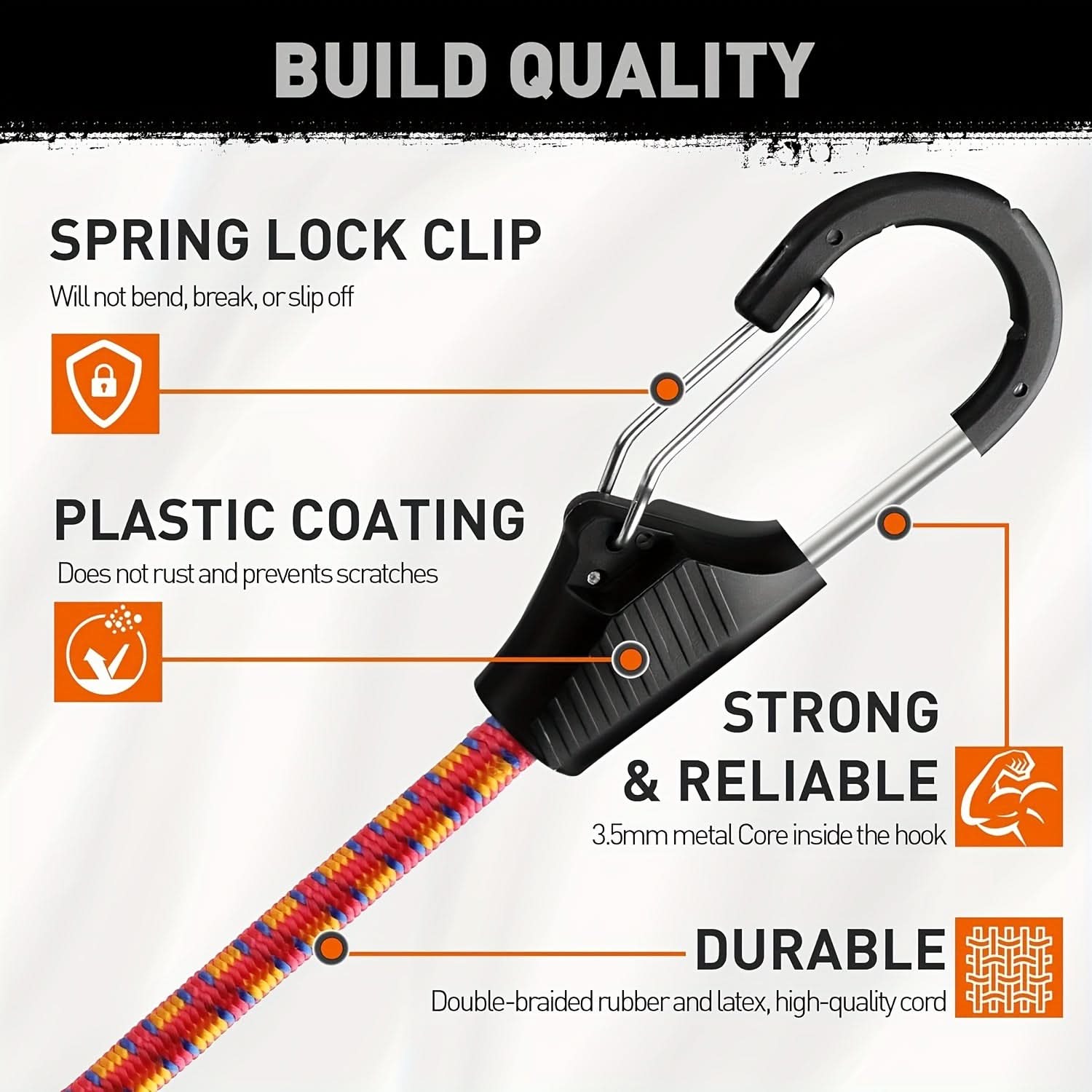10-Piece Heavy-Duty Bungee Cord Set