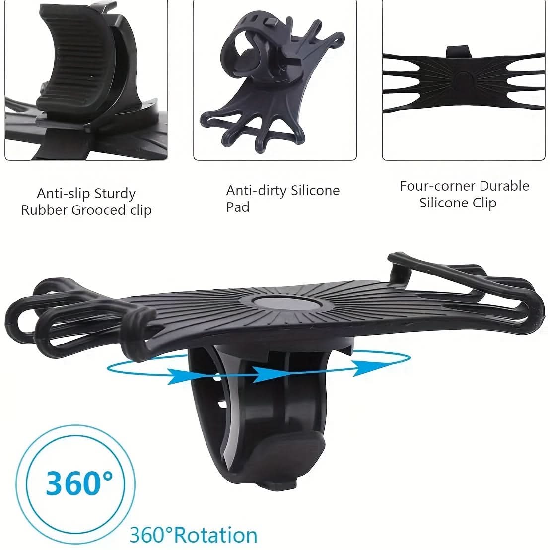 360° Rotation Silicone Bike Phone Mount Holder