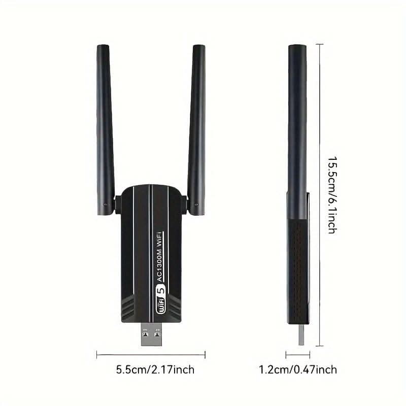 High-Speed 1300Mbps Wireless USB WiFi Adapter - Dual Band with USB 3.0