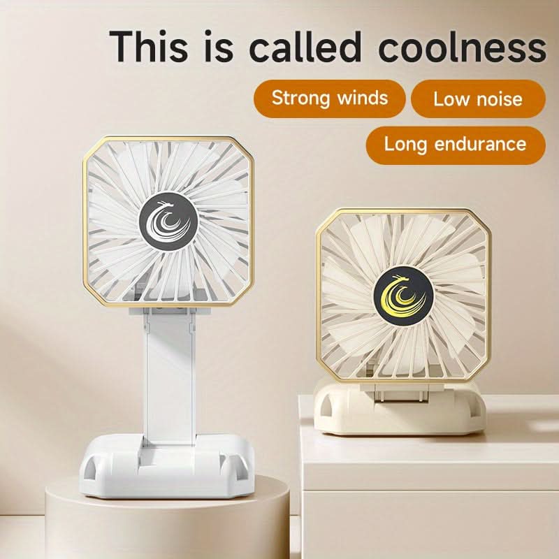 Portable Folding Mini Fan – USB Rechargeable Wearable & Desktop Fan