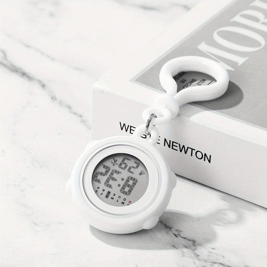 Digital Clip-On Watch with Silicone Cover & Carabiner - Fob Watch for Nurses