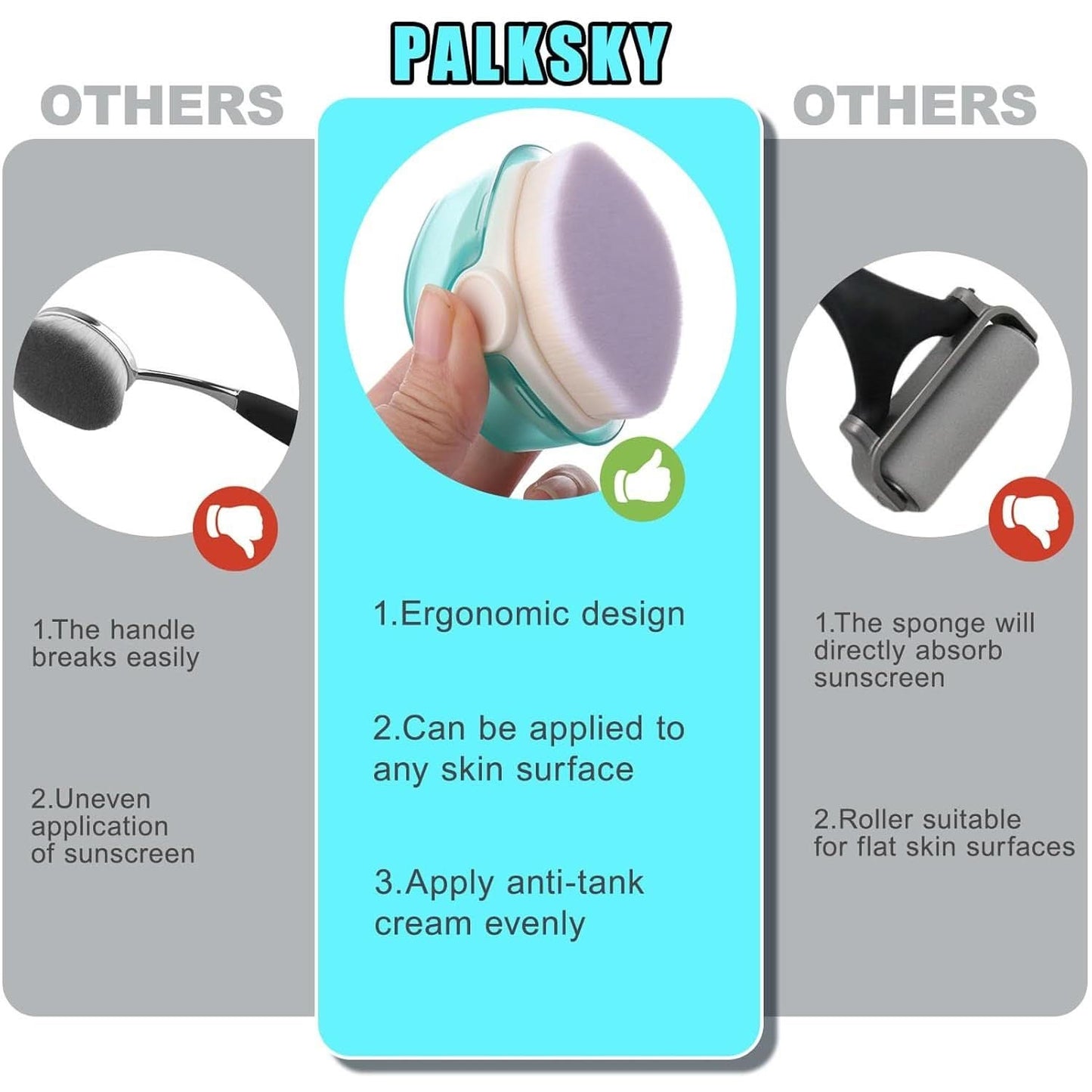 3pcs Sunscreen & Makeup Brush Set