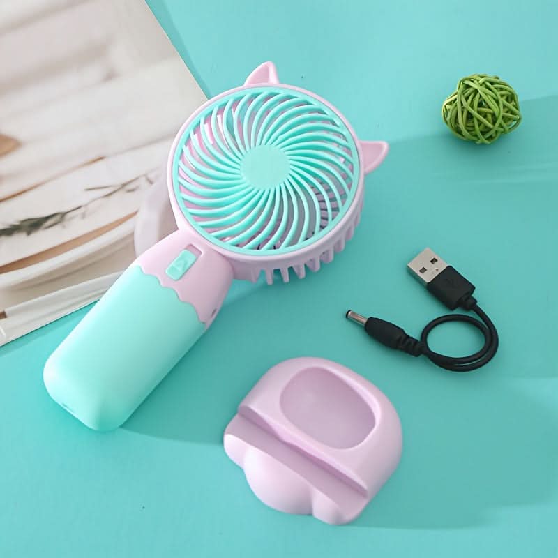 USB Rechargeable Mini Handheld Fan – Portable Wearable Fan
