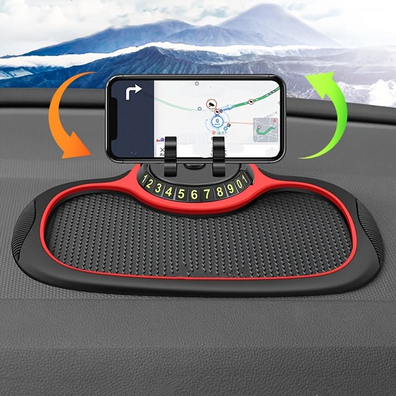 360° Rotating Car Dashboard Phone Mount – Anti-Slip Silicone Mat & Adjustable Holder