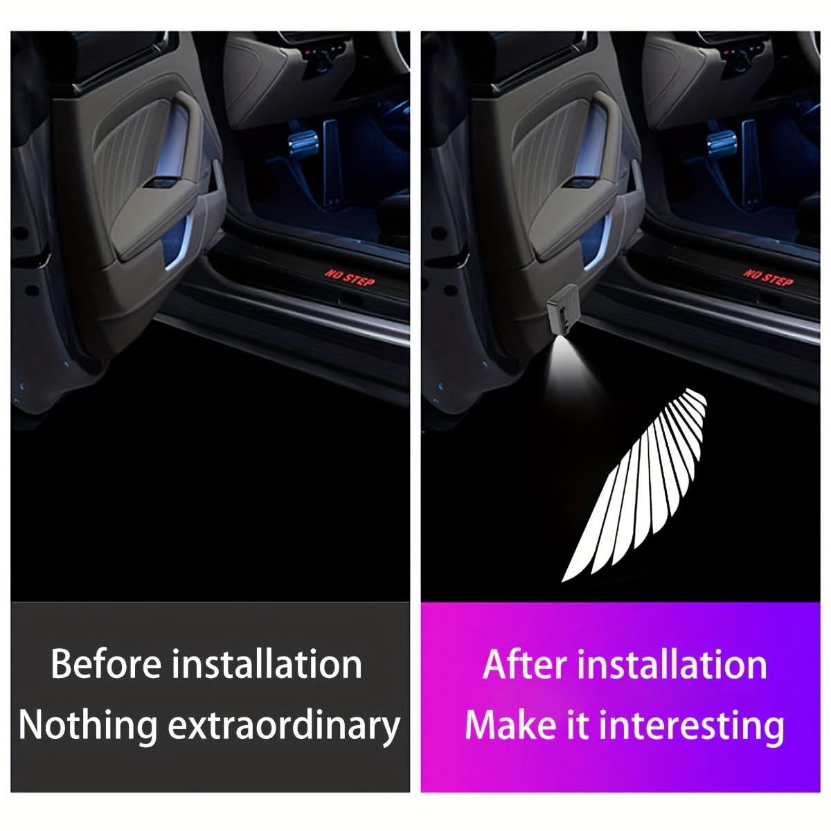 Smart Wireless Car Door Logo Projector with HD Laser and Angel Wings
