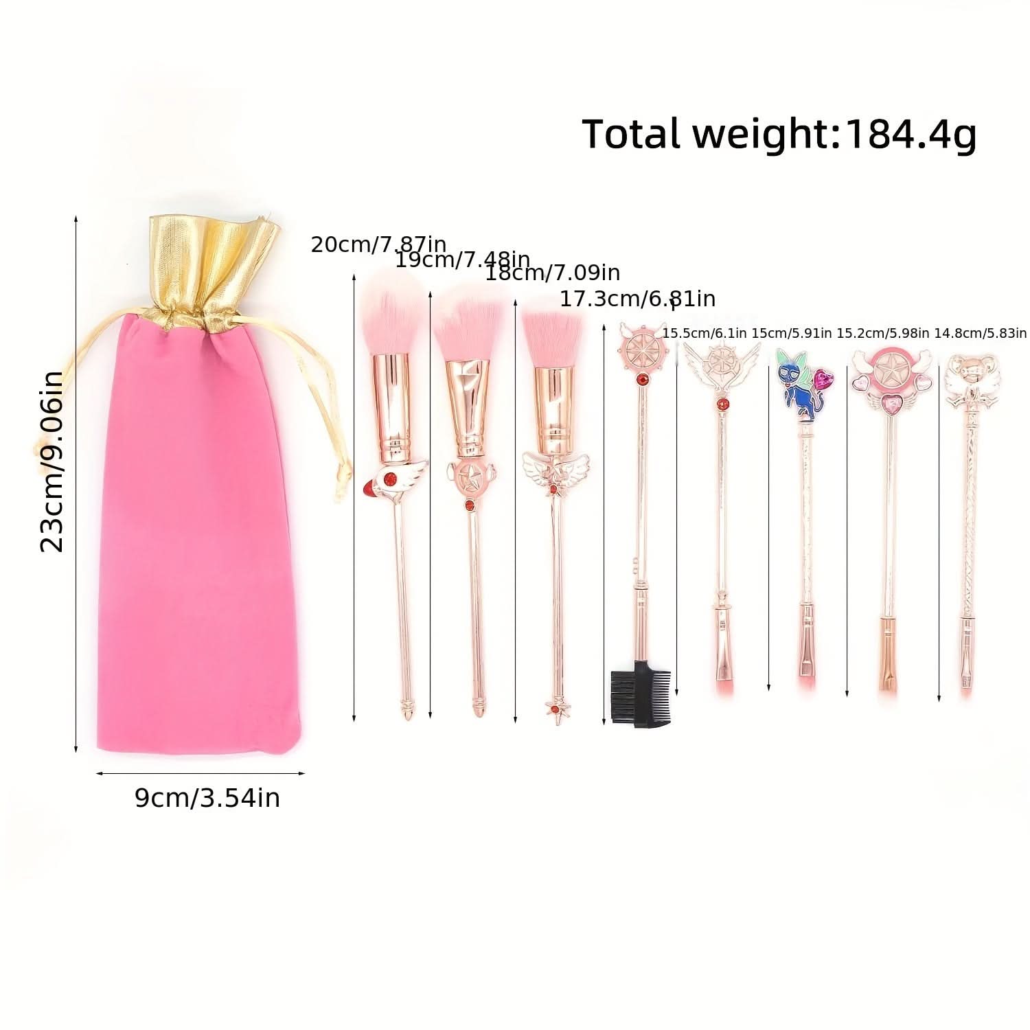 Metallic Fantasy Makeup Brush Set, 3-in-1