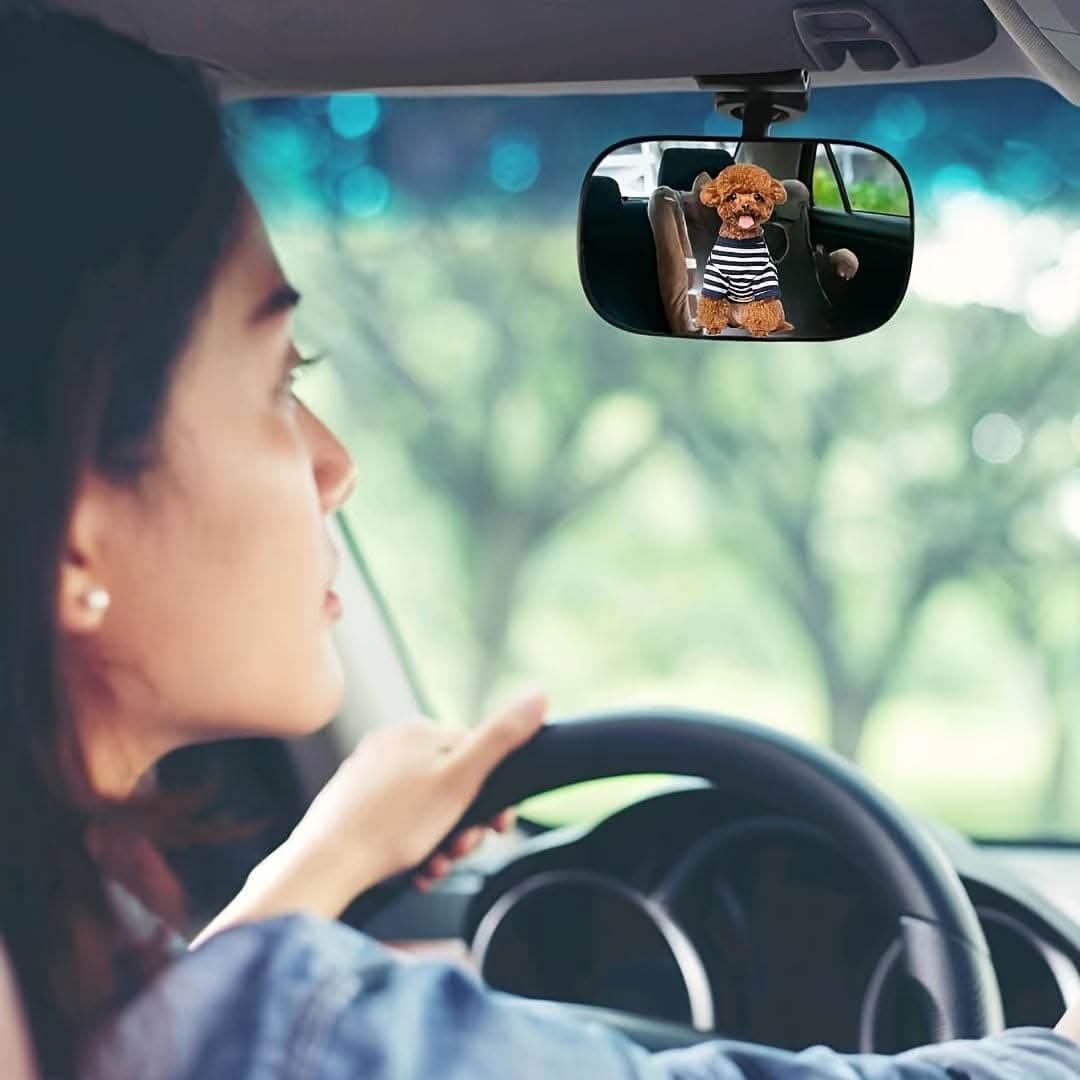 Wide Angle Convex Rearview Mirror, Adjustable Backseat Car Mirror