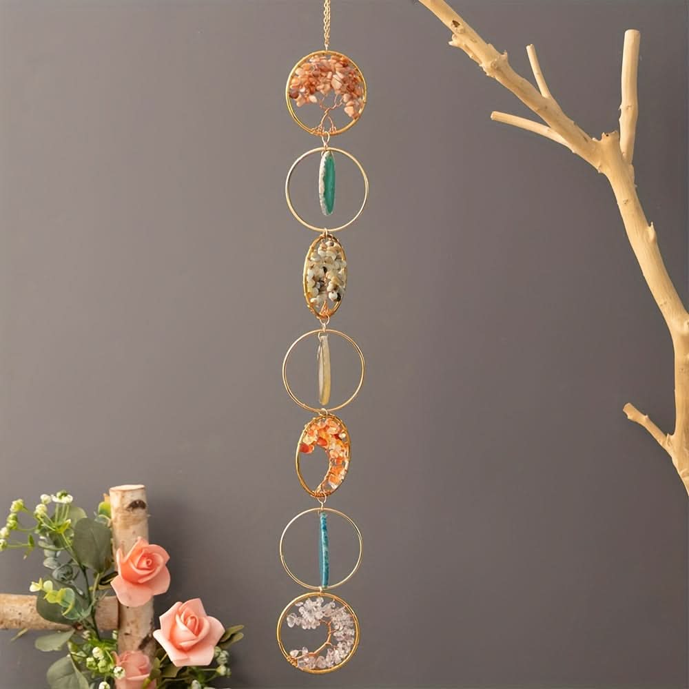 Handmade Amethyst Sun Catcher Wind Chime Pendant
