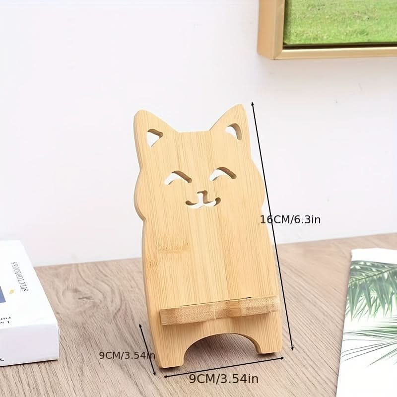 Bamboo Dragon Cat Phone Stand Holder