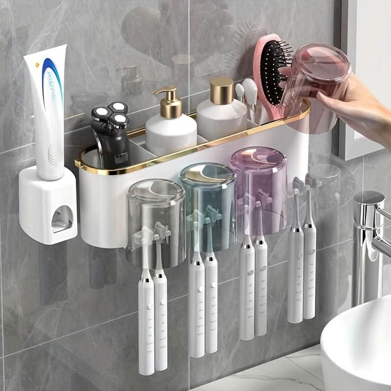 Deluxe Multifunctional Toothbrush Rack & Mug Holder
