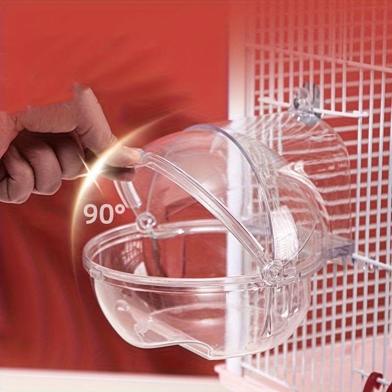 Clear Plastic Bird Bath with Cage Hook