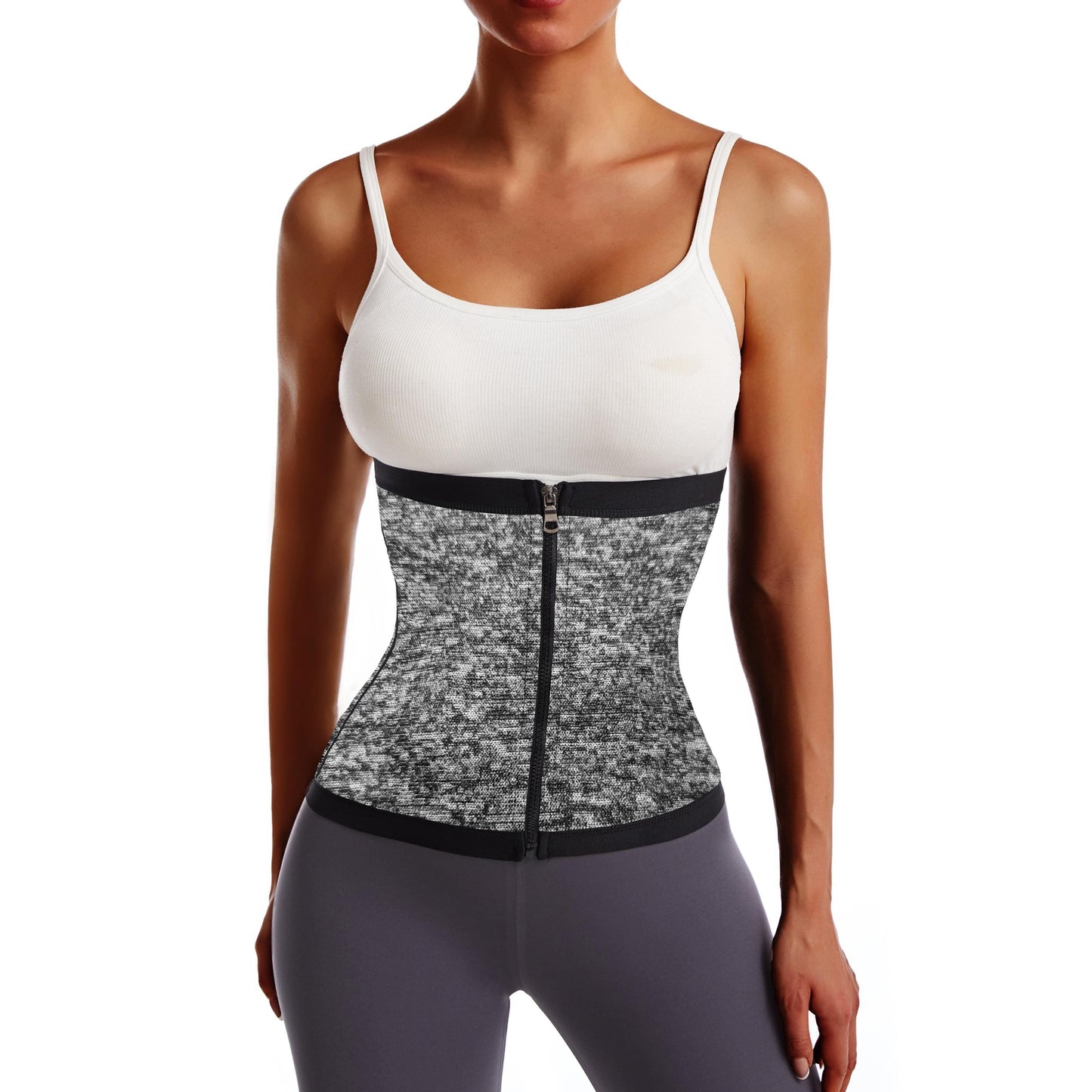 Stretchy Sweat Belt for Women – Zipper Fitness Waist Cincher