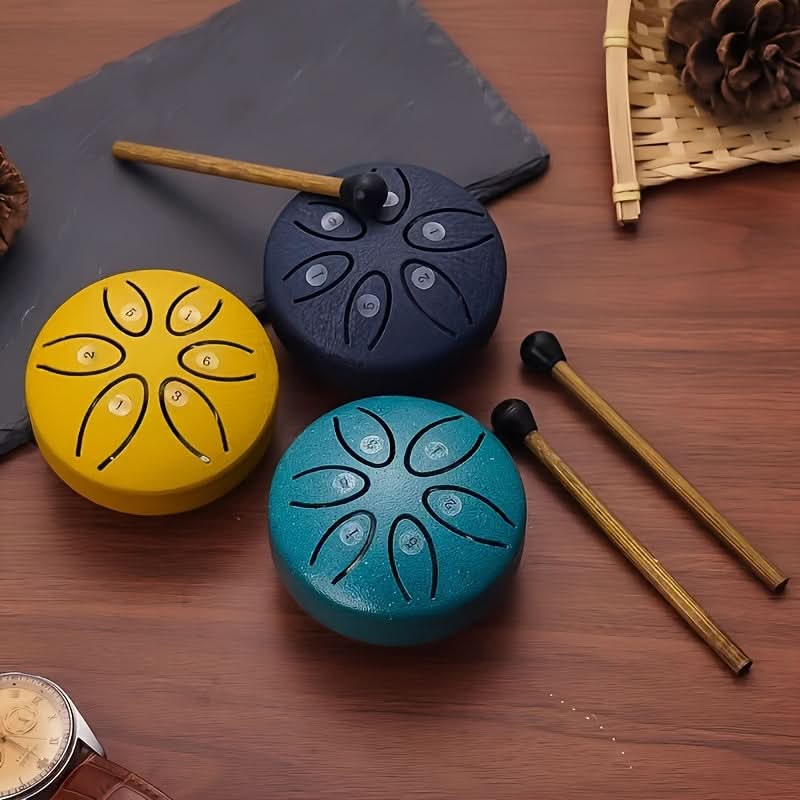 Mini Steel Tongue Drum – 3-Inch 6-Tone Handheld Percussion Instrument