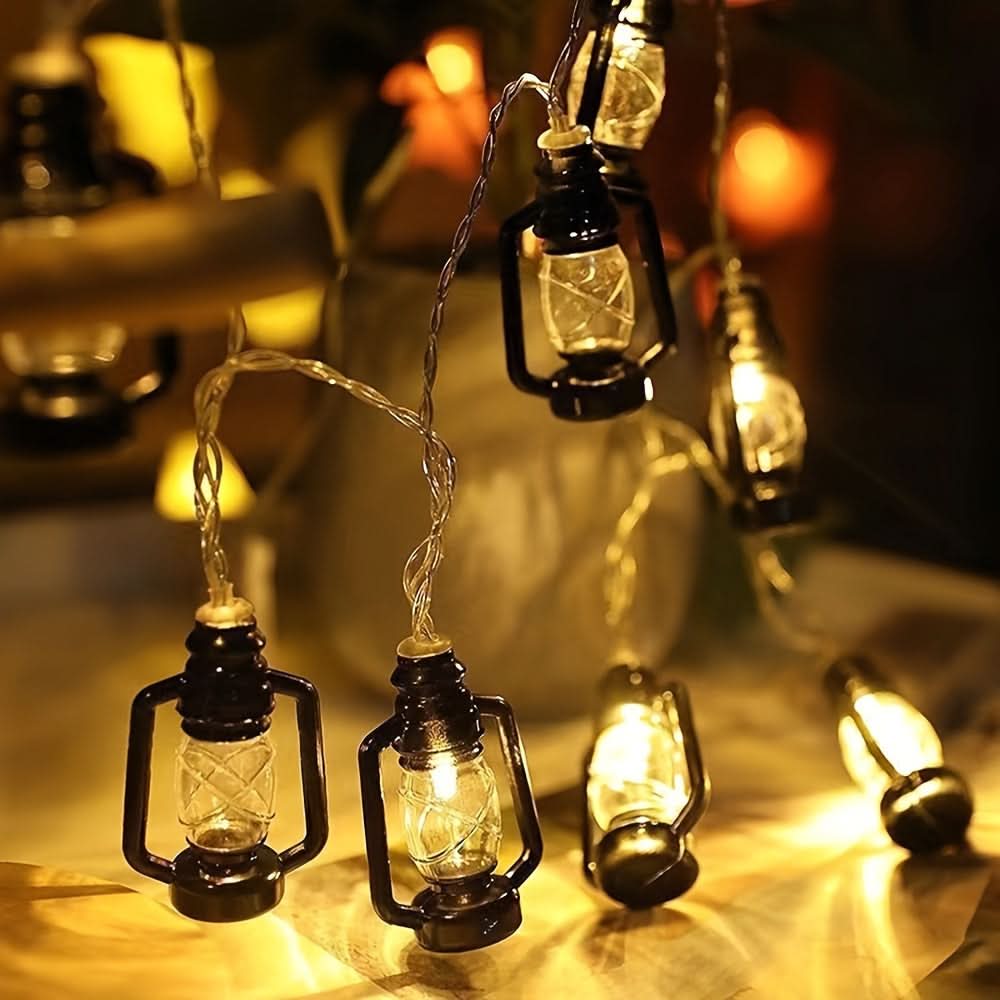 Solar-Powered Antique Lantern Fairy Lights, 6.3 meters