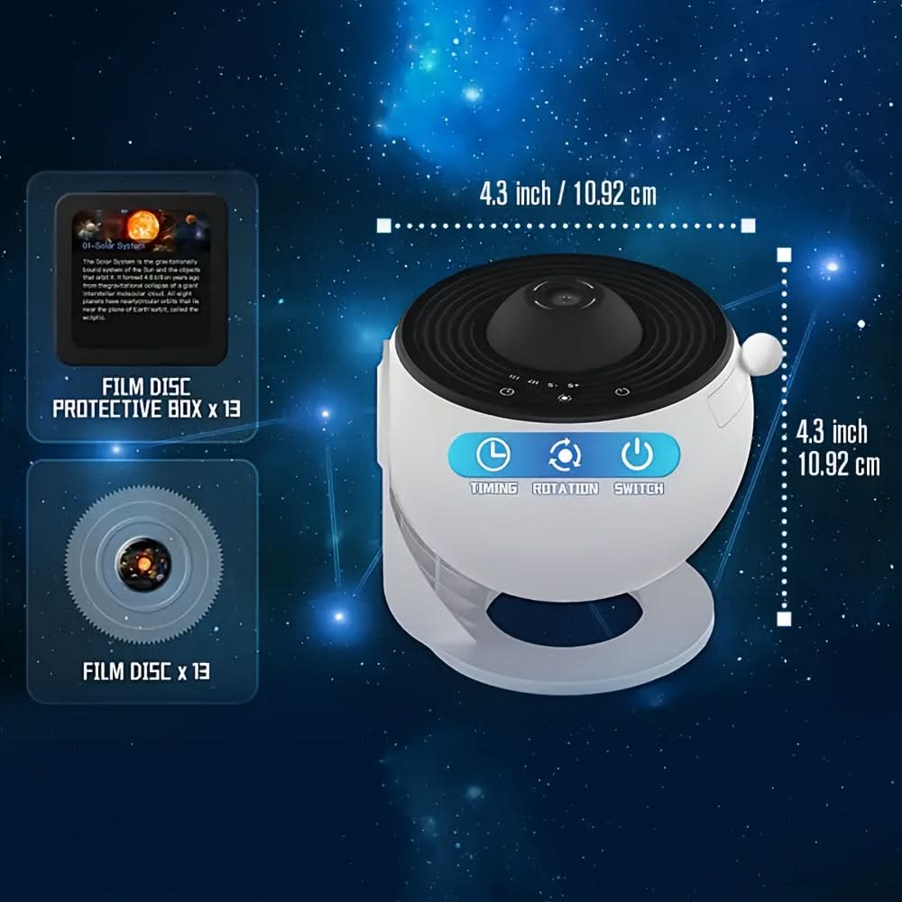 Star Projector Lamp with 13 Films & Touchpad Control