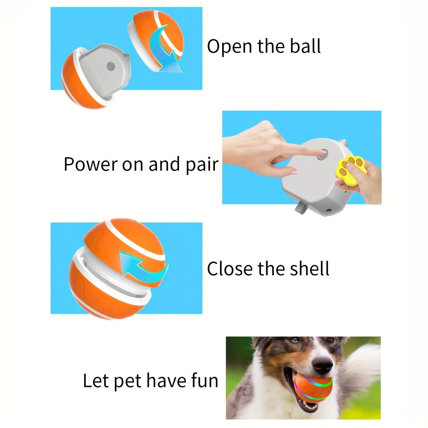 USB Rechargeable Interactive Pet Ball - Jumping & Rolling Modes