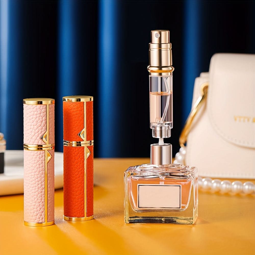 5ml Refillable Leather Perfume Atomizer - Leak-Proof Travel Spray Bottle