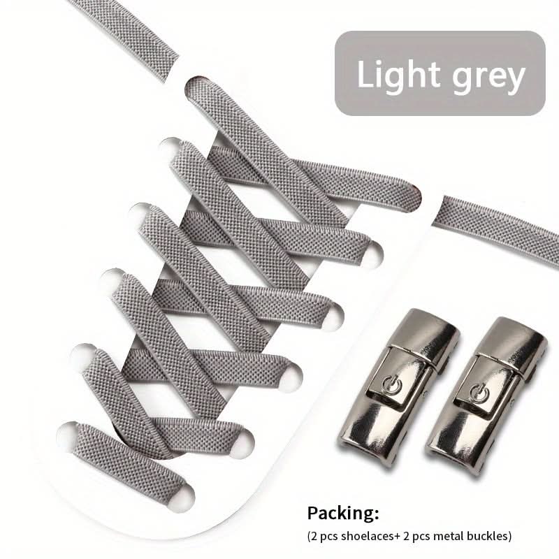 No-Tie Shoelaces with Adjustable Buckles – Easy-On Fit For Sneakers & Sports Shoes