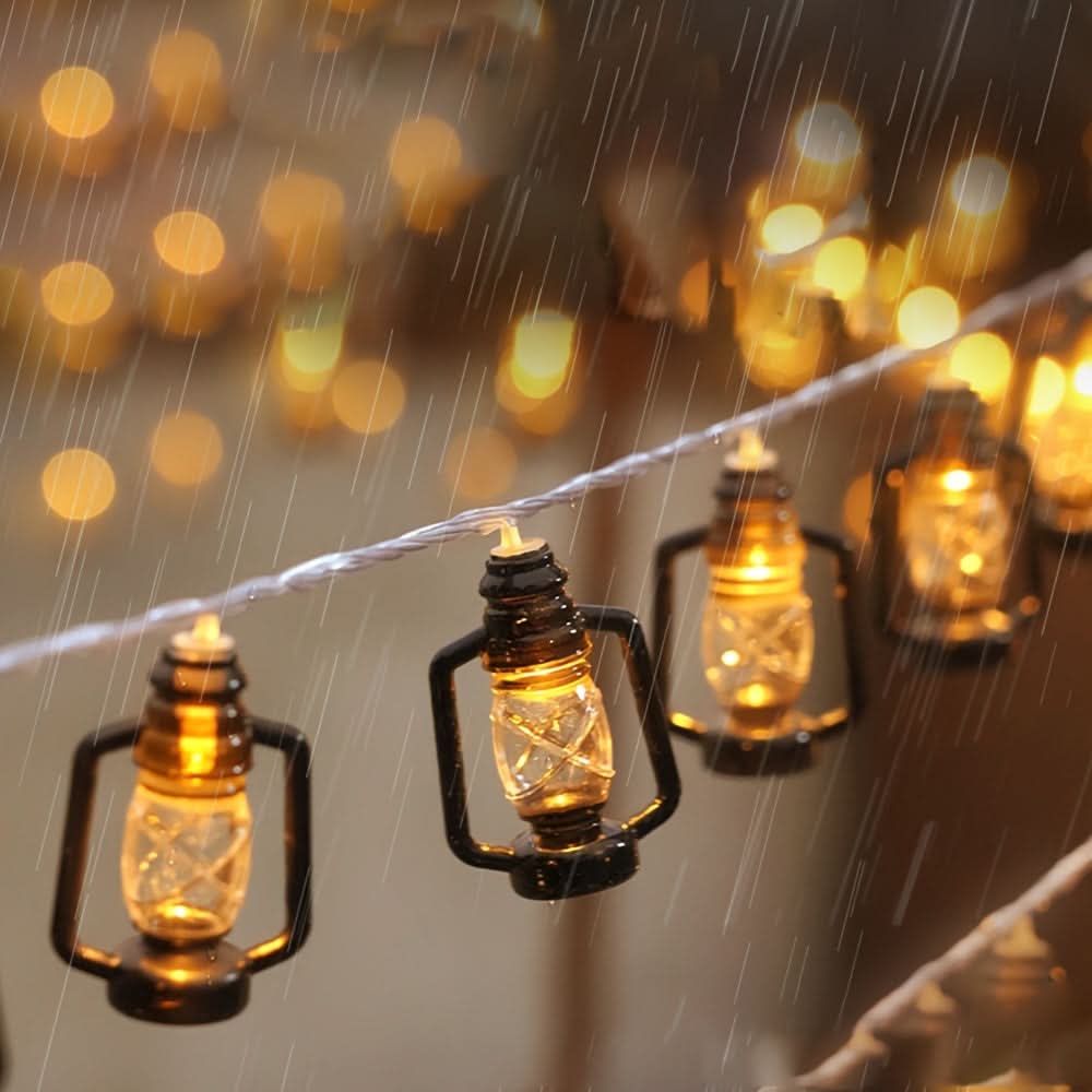 Solar-Powered Antique Lantern Fairy Lights, 6.3 meters