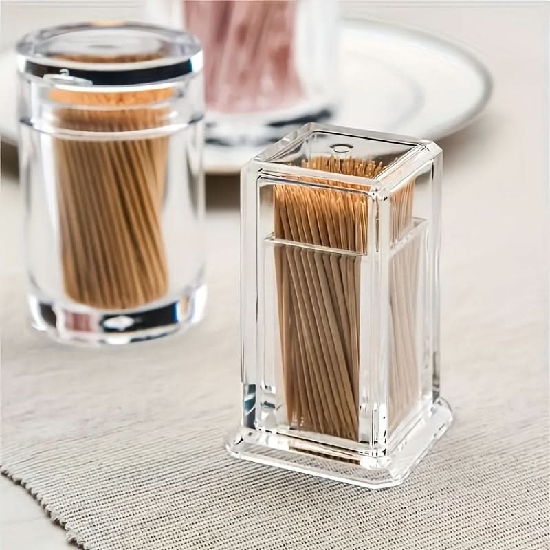 Clear Acrylic Toothpick Dispenser – Durable Square Holder