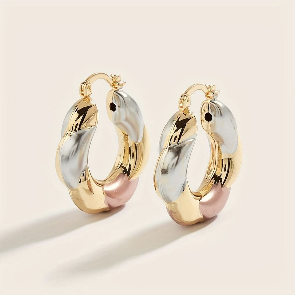 Tri-Color Copper Hoop Earrings – Cute Daily Wear