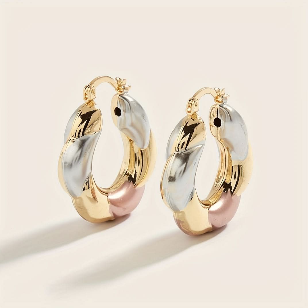Tri-Color Copper Hoop Earrings – Cute Daily Wear