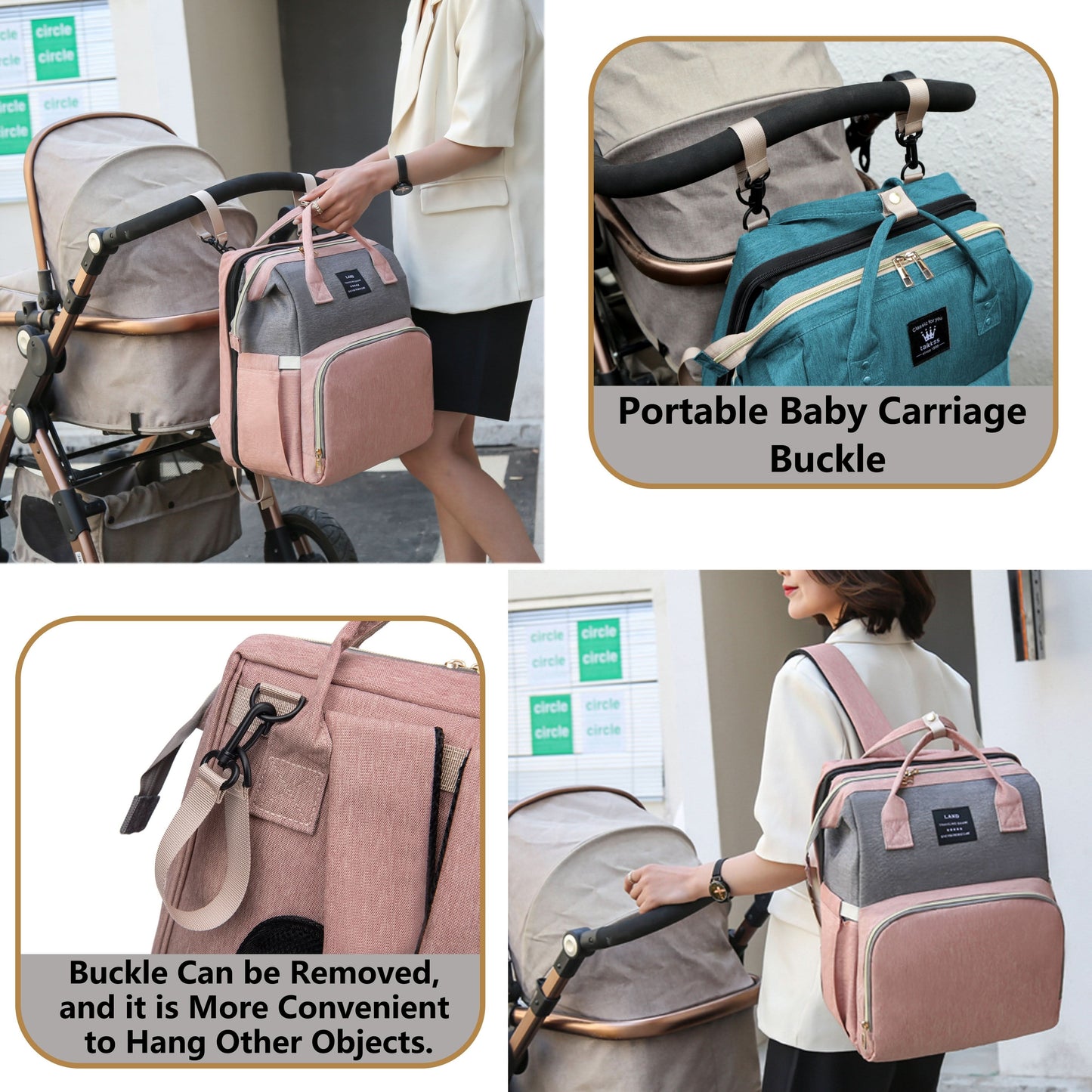 Waterproof Diaper Backpack with Changing Station