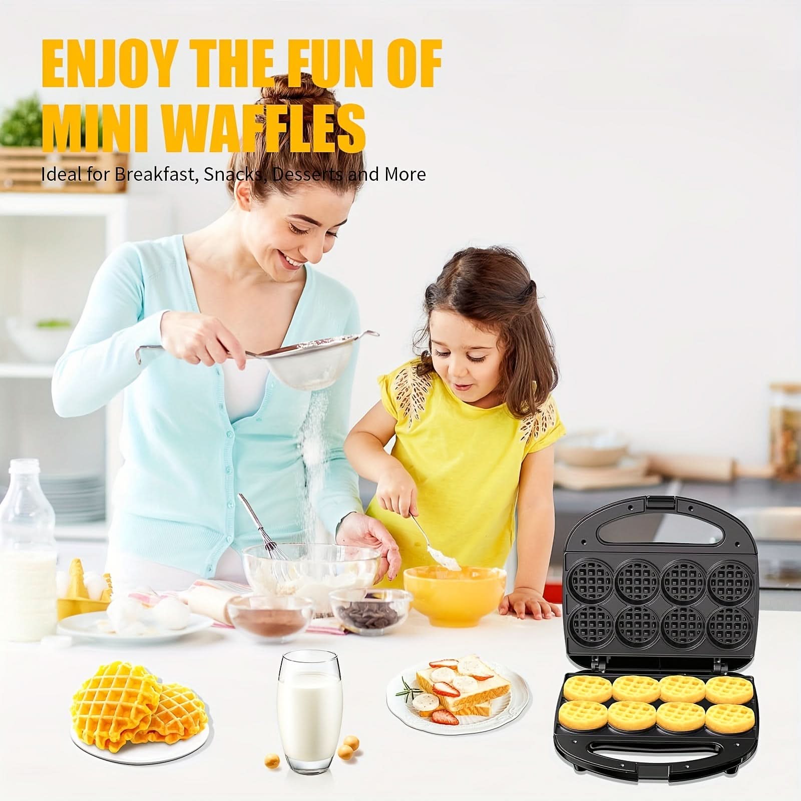 Mini Waffle Maker – Small Waffle Bites Machine